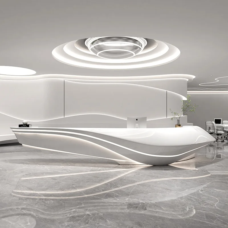 Простая стойка регистрации из FRP специальной формы, стойка регистрации, компания, салон красоты, краска-бар, вестибюль отеля, изогнутая касса
Простая стойка регистрации из FRP специальной формы, стойка регистрации, компания, салон красоты, краска-бар, вестибюль отеля, изогнутая касса