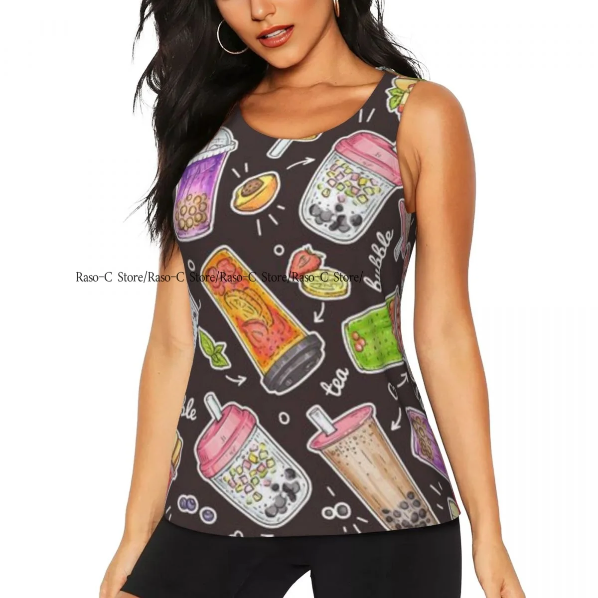 Women's Workout Tank Tops Quick Dry Sleeveless Athletic Shirts Bubble Tea Sweet Drinks With Boba Bubbles Toppings Gym Yoga Tops
Women's Workout Tank Tops Quick Dry Sleeveless Athletic Shirts Bubble Tea Sweet Drinks With Boba Bubbles Toppings Gym Yoga Tops