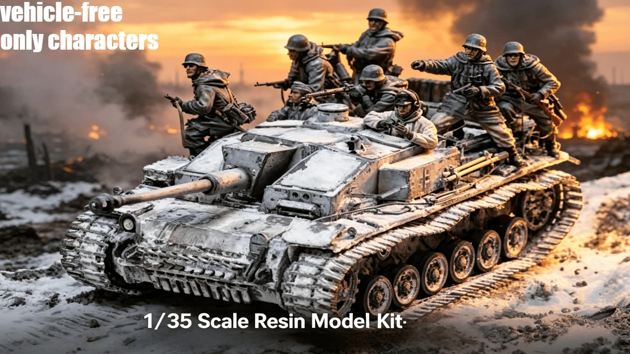1/35 Resin Model Assembly Kit, GK, Winter Assault Team, Unpainted, Excluding Vehicles
1/35 Resin Model Assembly Kit, GK, Winter Assault Team, Unpainted, Excluding Vehicles