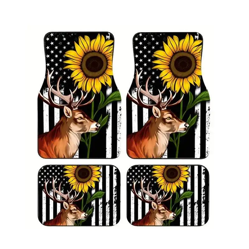 4Pcs Deer Sunflower American Flag Car Floor Mats Western Style Anti-slip Waterproof Foot Pads For SUV Auto Interior Accessories
4Pcs Deer Sunflower American Flag Car Floor Mats Western Style Anti-slip Waterproof Foot Pads For SUV Auto Interior Accessories