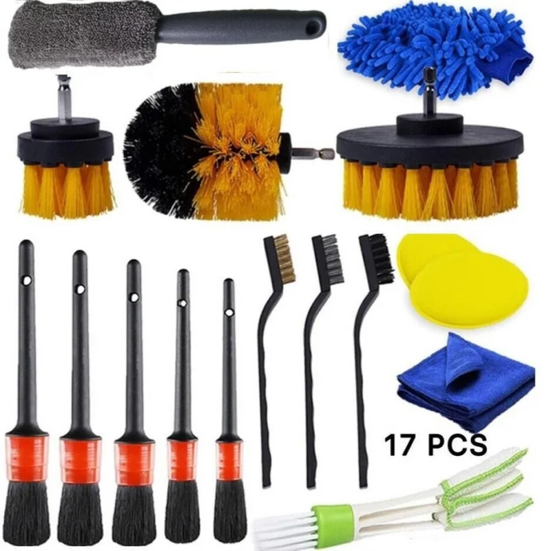 17 Pieces Auto Detailing Cleaning Brushes Kit Multi-use for Car Interior Exterior Air Vent Gap Dust Cleaning
17 Pieces Auto Detailing Cleaning Brushes Kit Multi-use for Car Interior Exterior Air Vent Gap Dust Cleaning