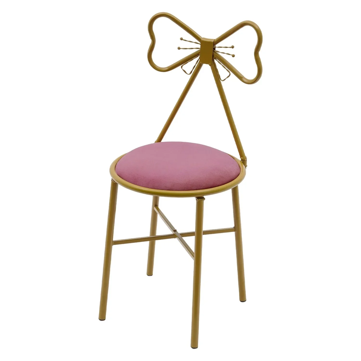 1Pcs Modern Vanity Chair Stool, Cute Makeup Chair Butterfly Backrest and Pink Flannel Cushion, Gold Dining Chair
1Pcs Modern Vanity Chair Stool, Cute Makeup Chair Butterfly Backrest and Pink Flannel Cushion, Gold Dining Chair