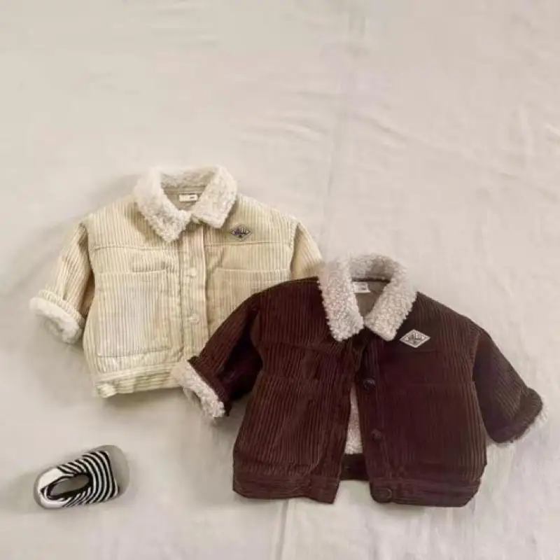 Infant Solid Lapel Jacket Kids Plus Velvet Thick Coat Baby Fleece Clothes 2025 Winter New Baby Warm Corduroy Coat For Boy Girl
Infant Solid Lapel Jacket Kids Plus Velvet Thick Coat Baby Fleece Clothes 2025 Winter New Baby Warm Corduroy Coat For Boy Girl