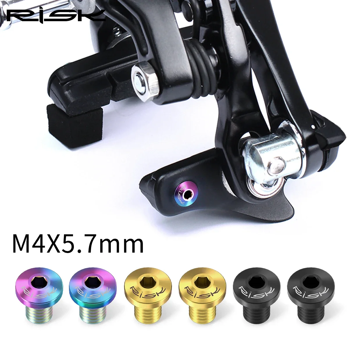 RISK 4pcs M4x5.7mm Titanium Alloy Road Bike C Brake Pad Fixed Bolt Bicycle V Caliper Locking Screw for Road Bike C-Caliper Brake
RISK 4pcs M4x5.7mm Titanium Alloy Road Bike C Brake Pad Fixed Bolt Bicycle V Caliper Locking Screw for Road Bike C-Caliper Brake
