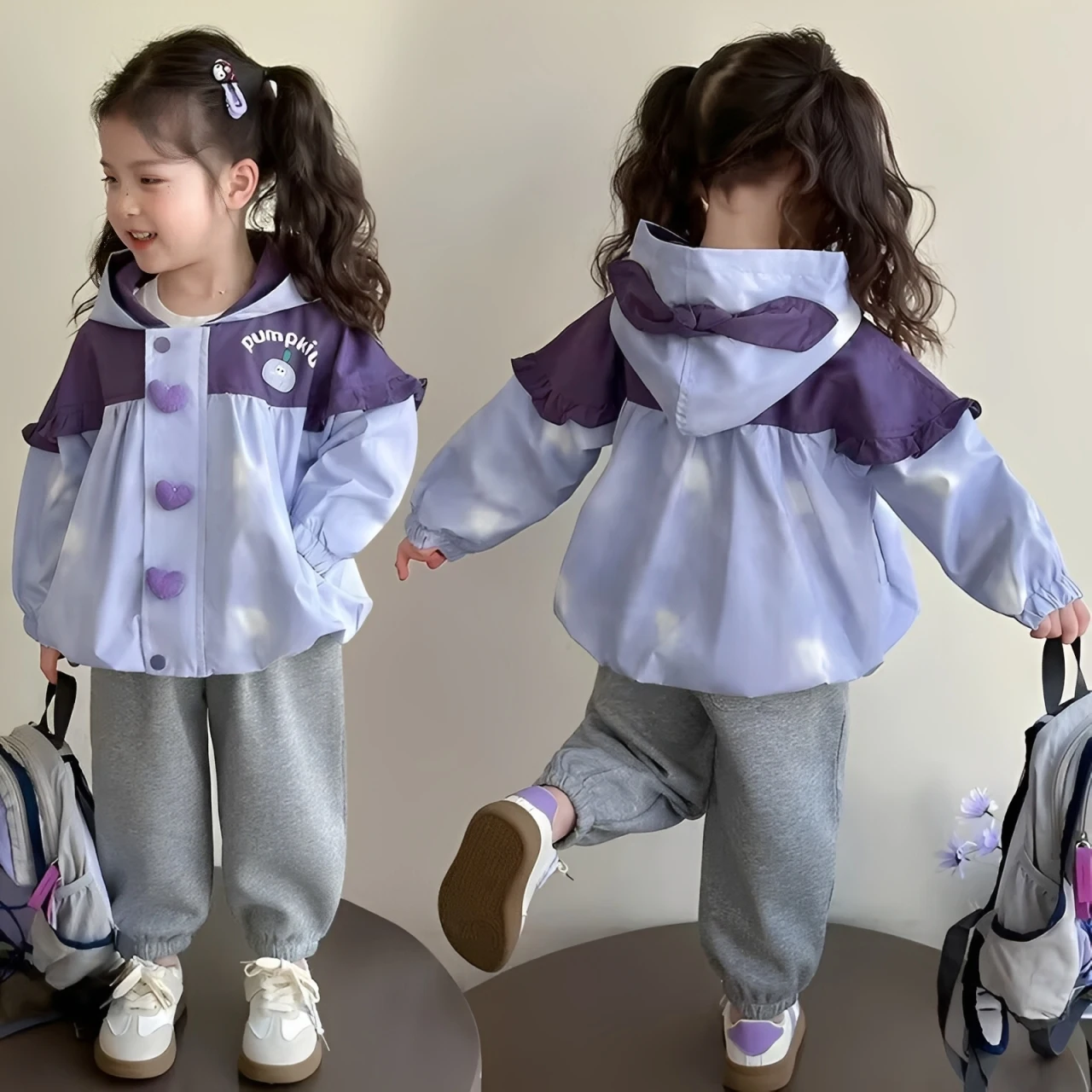 Новая весенняя куртка для девочек 2026 года, детская ветровка с капюшоном, милым принтом и цветными блоками, повседневная одежда для детей 2-7 лет
Новая весенняя куртка для девочек 2026 года, детская ветровка с капюшоном, милым принтом и цветными блоками, повседневная одежда для детей 2-7 лет