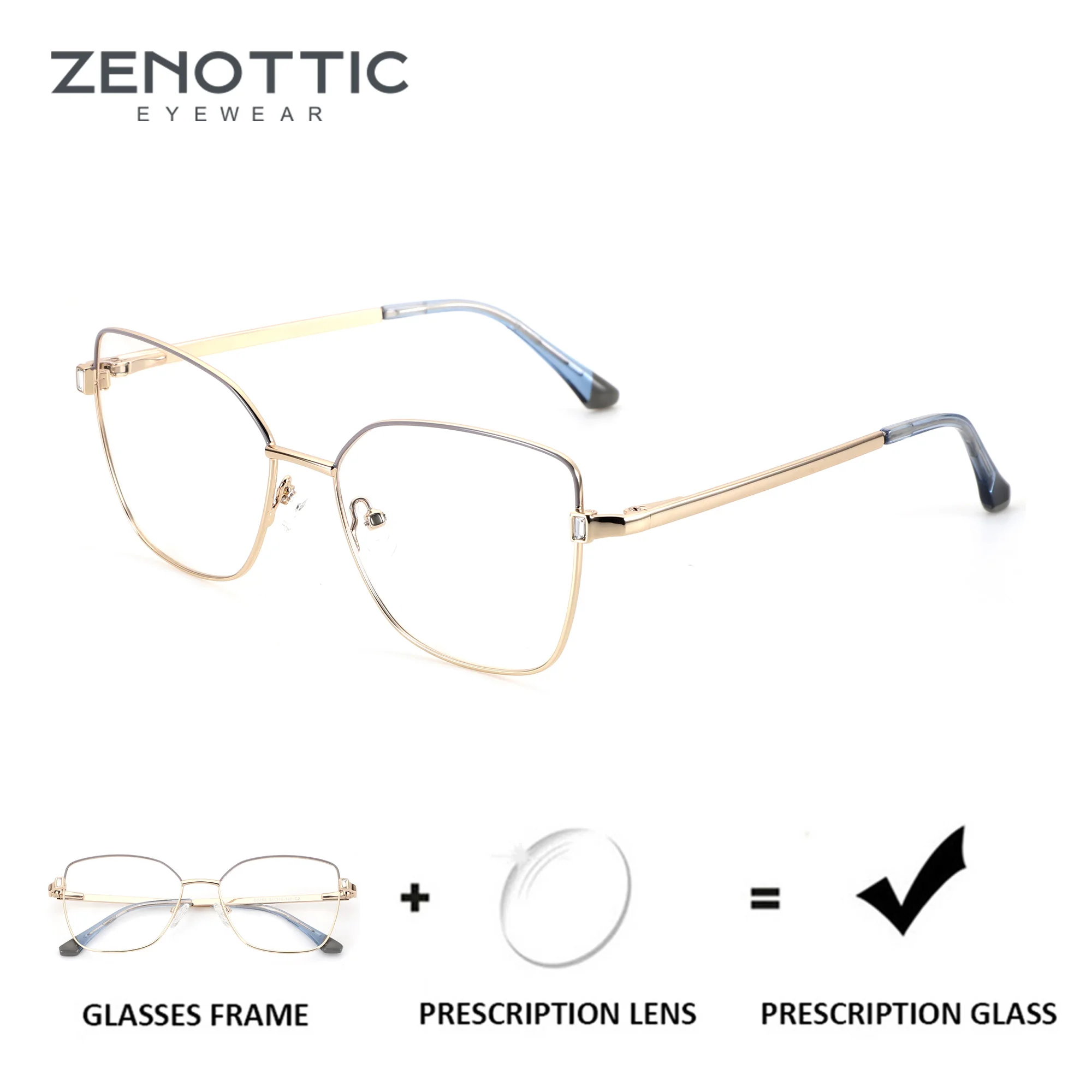ZENOTTIC Women Butterfly Metal Prescription Glasses Anti Blue Light Myopia Optical Glasses Progressive Multifocal Eyewear
ZENOTTIC Women Butterfly Metal Prescription Glasses Anti Blue Light Myopia Optical Glasses Progressive Multifocal Eyewear