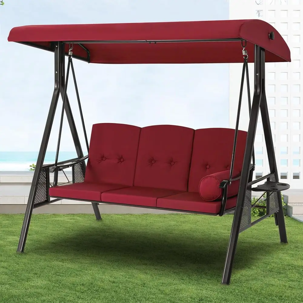 3-Seat Steel Patio Swing with Stand and Cushions for Outdoor Backyard Garden Relaxation
3-Seat Steel Patio Swing with Stand and Cushions for Outdoor Backyard Garden Relaxation