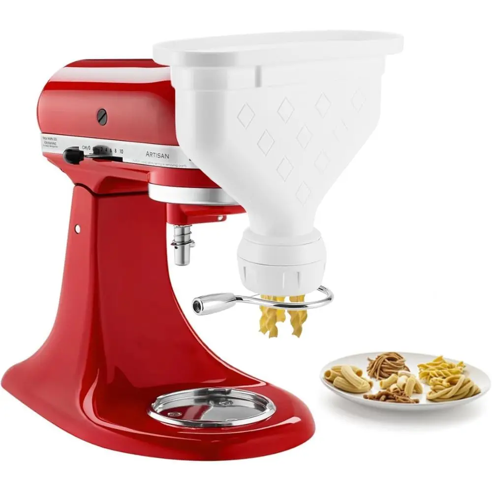 6-Piece Pasta Attachment for Heavy-Duty Stand Mixers with 2 Feed Ports, 6 Shaping Discs, Dishwasher Safe & Easy Clean
6-Piece Pasta Attachment for Heavy-Duty Stand Mixers with 2 Feed Ports, 6 Shaping Discs, Dishwasher Safe & Easy Clean