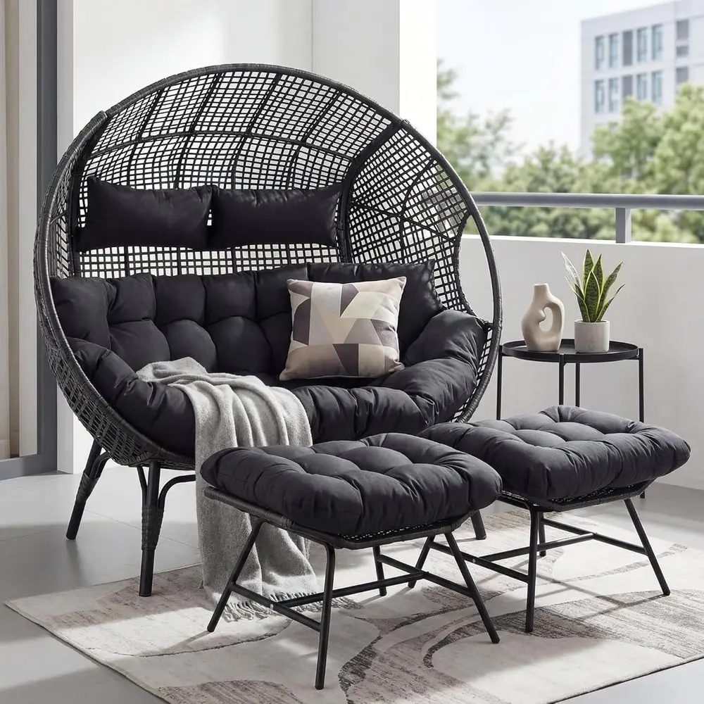 Двухместное увеличенное кресло-яйцо с пуфиком для дома и улицы, плетеное кресло-софа с мягким пуфиком, усиленная конструкция, выдерживает до 300 кг.
Двухместное увеличенное кресло-яйцо с пуфиком для дома и улицы, плетеное кресло-софа с мягким пуфиком, усиленная конструкция, выдерживает до 300 кг.