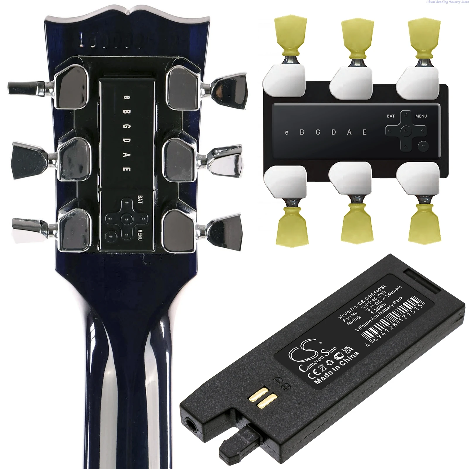 3.7V 340mAh Electronic Tuner battery GBP 452050 for Gibson G-FORCE Auto-Tuner, GForce, Tronicaltune, minEtune, Min-ETune-System
3.7V 340mAh Electronic Tuner battery GBP 452050 for Gibson G-FORCE Auto-Tuner, GForce, Tronicaltune, minEtune, Min-ETune-System