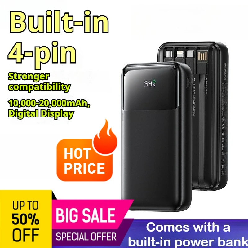 The mobile power bank comes with a 4-wire 10000mAh fast charging power bank and a 20W built-in power bank
The mobile power bank comes with a 4-wire 10000mAh fast charging power bank and a 20W built-in power bank