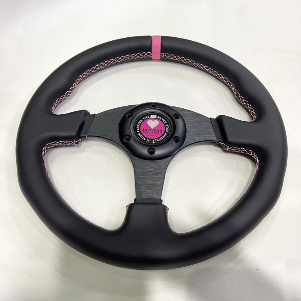 Automotive Modification Parts Pink Line Sports Racing Flat Steering Wheel Tools 13&14 Inch Leather Steering Wheel Accessories
Automotive Modification Parts Pink Line Sports Racing Flat Steering Wheel Tools 13&14 Inch Leather Steering Wheel Accessories