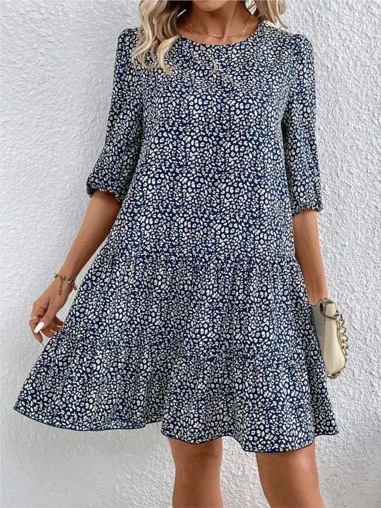 Summer Fashion Floral Half Sleeve Mini Dress Woman 2024 O-neck Casual Loose Comfortable Dresses For Women
Summer Fashion Floral Half Sleeve Mini Dress Woman 2024 O-neck Casual Loose Comfortable Dresses For Women