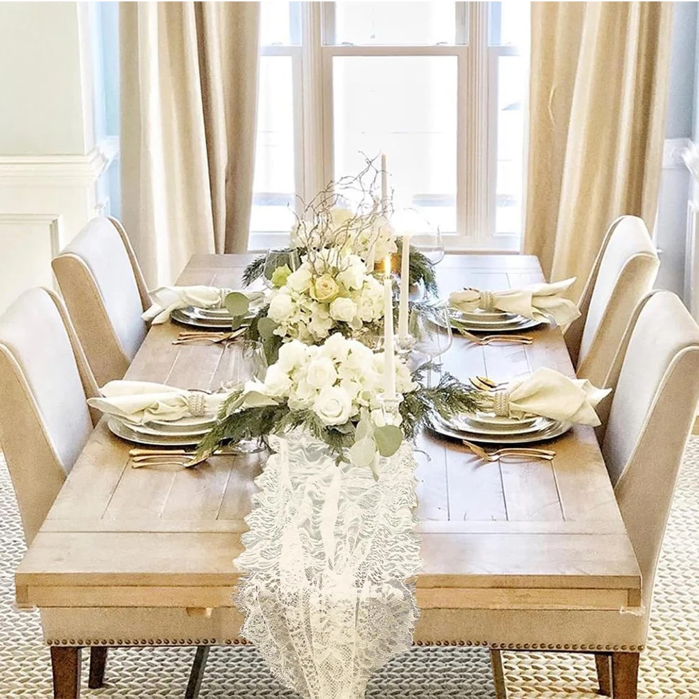 White Lace Table Runner Vintage Lace Tablecloth Embroidered Doilies Long Tulle Fabric Party Decor for Wedding Home Par
White Lace Table Runner Vintage Lace Tablecloth Embroidered Doilies Long Tulle Fabric Party Decor for Wedding Home Par