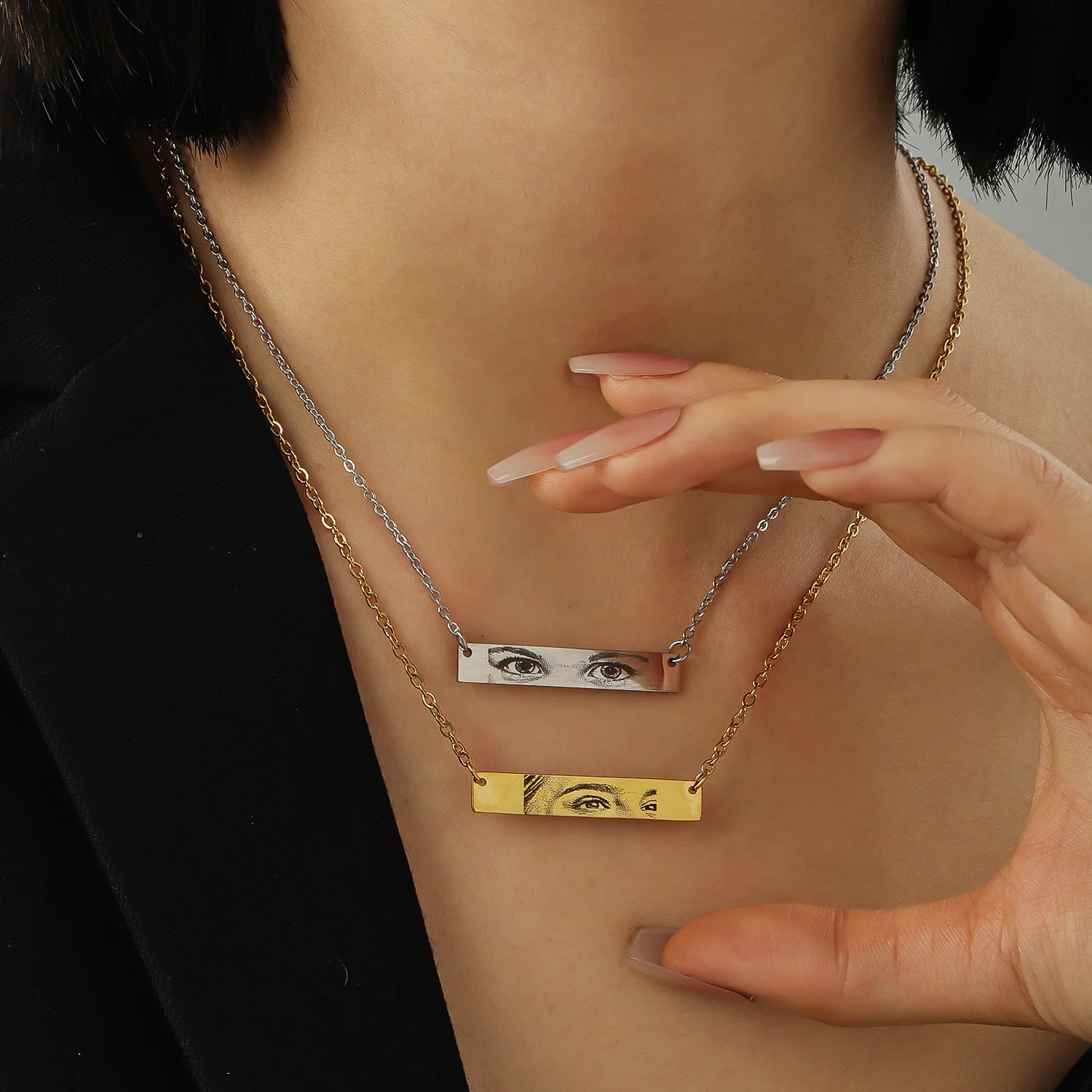 Rectangle Photo Pendant Necklace Gold Tone Custom Image Minimalist Design Personalized Statement Jewelry Gift For Her Birthday
Rectangle Photo Pendant Necklace Gold Tone Custom Image Minimalist Design Personalized Statement Jewelry Gift For Her Birthday