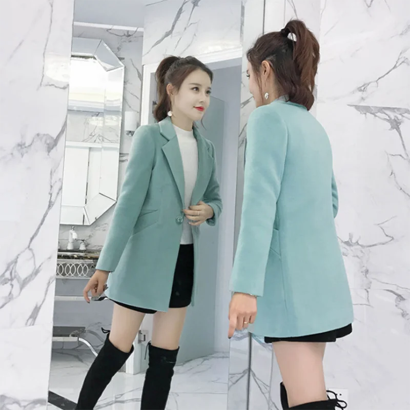 Autumn Winter Women's Woolen Blended Coat New Korean Solid Loose Mid-length Woolen Jacket Women's Clothes Student Overcoat 3XL
Autumn Winter Women's Woolen Blended Coat New Korean Solid Loose Mid-length Woolen Jacket Women's Clothes Student Overcoat 3XL