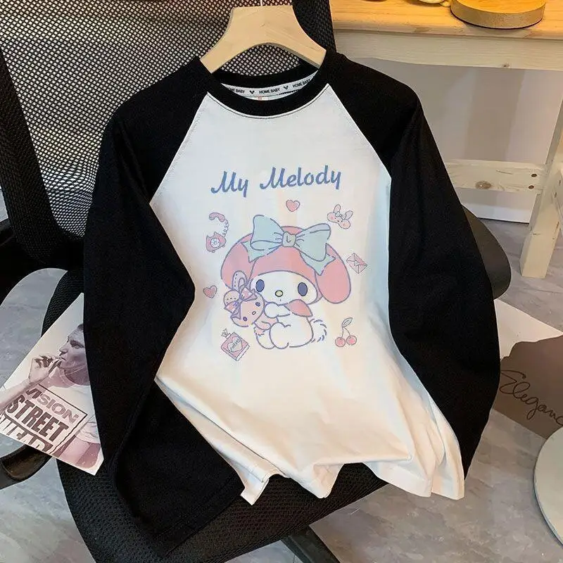 Sanrio My Melody women's T-shirt coat tops Long Sleeve Cotton Casual Style American Loose Fit Color Block Trendy Fall fashion
Sanrio My Melody women's T-shirt coat tops Long Sleeve Cotton Casual Style American Loose Fit Color Block Trendy Fall fashion