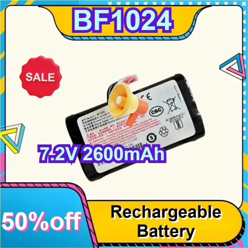 New BF1024 Battery 7.2V 2600mAh Rechargeable Lithium Battery Pack With COHN 6 Pin Connector
New BF1024 Battery 7.2V 2600mAh Rechargeable Lithium Battery Pack With COHN 6 Pin Connector