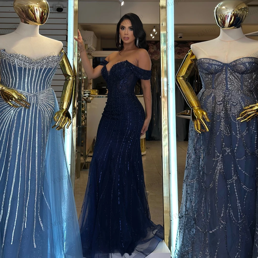 Crystal Mermaid Sexy Prom Dress Off Shoulder V-Neck Celebrity Dress Party Dress for Women Vestido De Festa Luxuoso Customized
Crystal Mermaid Sexy Prom Dress Off Shoulder V-Neck Celebrity Dress Party Dress for Women Vestido De Festa Luxuoso Customized