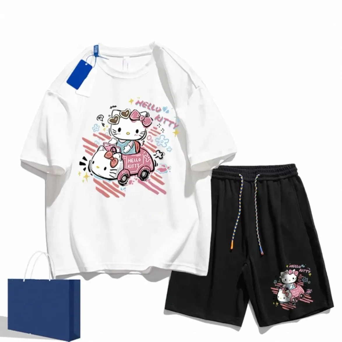 Sanrio Women's Pajamas Spring/Summer Cute Hello Kitty Short Sleeved Shorts Home Clothes Set for Women
Sanrio Women's Pajamas Spring/Summer Cute Hello Kitty Short Sleeved Shorts Home Clothes Set for Women