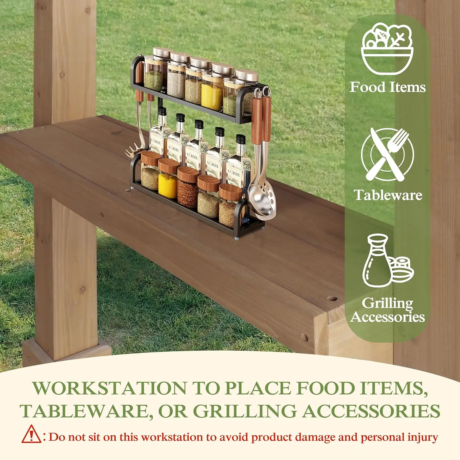 Grill Gazebo, BBQ Shelter with Galvanized Steel Roof, Cedar Frame, Patio Gazebo for Barbecue, Backyard, Garden
Grill Gazebo, BBQ Shelter with Galvanized Steel Roof, Cedar Frame, Patio Gazebo for Barbecue, Backyard, Garden