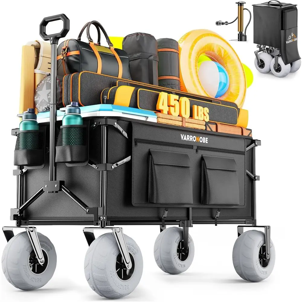 Heavy-Duty 240L Collapsible Beach Wagon with Wide Wheels, Side Covers, and Zippered Pockets
Heavy-Duty 240L Collapsible Beach Wagon with Wide Wheels, Side Covers, and Zippered Pockets