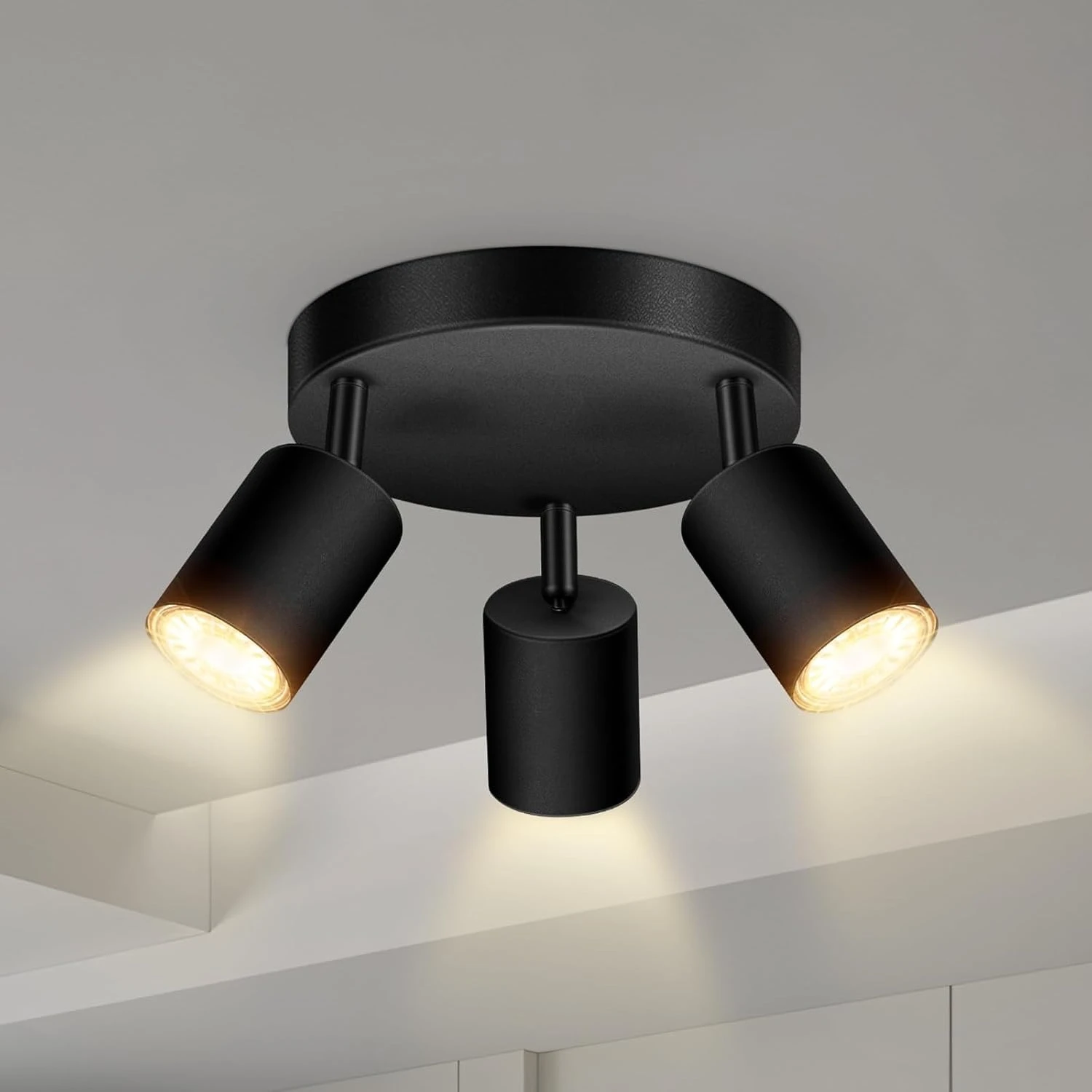 JOYINLED 3 Light Track Lighting Fixtures Ceiling Matte Black/White Round Ceiling Spotlight GU10 Flush Mount Ceiling/Wall Fixture
JOYINLED 3 Light Track Lighting Fixtures Ceiling Matte Black/White Round Ceiling Spotlight GU10 Flush Mount Ceiling/Wall Fixture