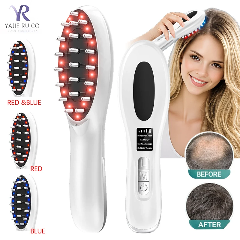 Scalp Care Electric Massage Comb EMS Microcurrent Red Blue Light Therapy Hair Vibration Massager Essential Oil Applicator
Scalp Care Electric Massage Comb EMS Microcurrent Red Blue Light Therapy Hair Vibration Massager Essential Oil Applicator