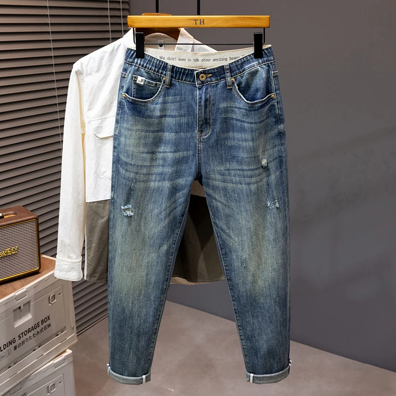Vintage Jeans Men's Scratch Loose Straight Casual Pu Handsome Stretch-Fit Pants plus-Sized plus-Sized Men's Trousers
Vintage Jeans Men's Scratch Loose Straight Casual Pu Handsome Stretch-Fit Pants plus-Sized plus-Sized Men's Trousers