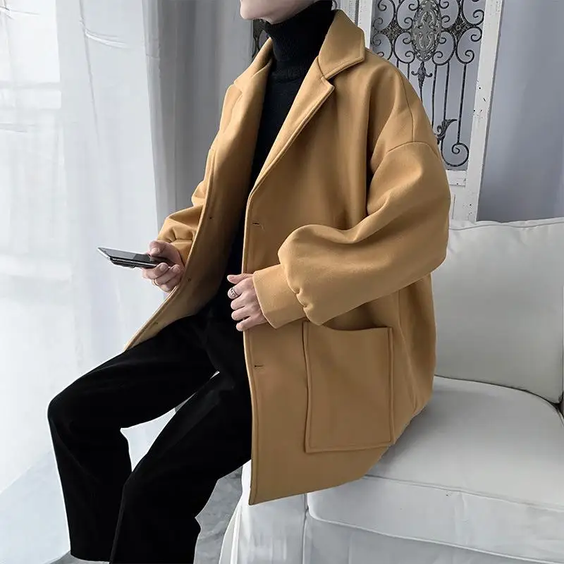 Men's Mid-Length Woolen Coat Autumn Winter Style Korean Version Hong Kong Style Suit New Fashionable Flannel Outerwear
Men's Mid-Length Woolen Coat Autumn Winter Style Korean Version Hong Kong Style Suit New Fashionable Flannel Outerwear