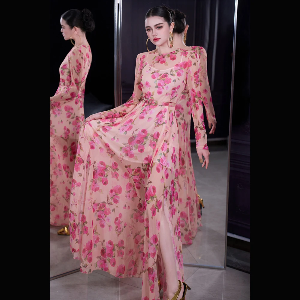 Meyyithun Women's Dress 2026 Spring/Summer Pink O-neck Long Sleeve Printed Long Dress 20260102MX01
Meyyithun Women's Dress 2026 Spring/Summer Pink O-neck Long Sleeve Printed Long Dress 20260102MX01