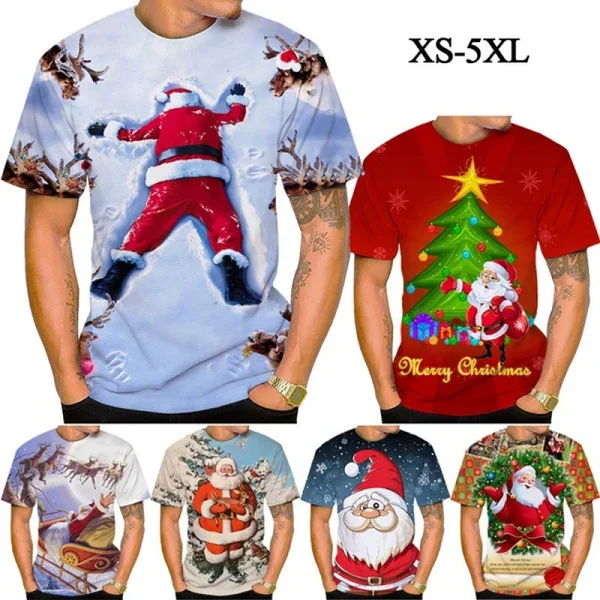 2024 Summer New Unisex Christmas T-shirt 3D Printing Men's Christmas Eve Casual Cool Short Sleeve Tops
2024 Summer New Unisex Christmas T-shirt 3D Printing Men's Christmas Eve Casual Cool Short Sleeve Tops