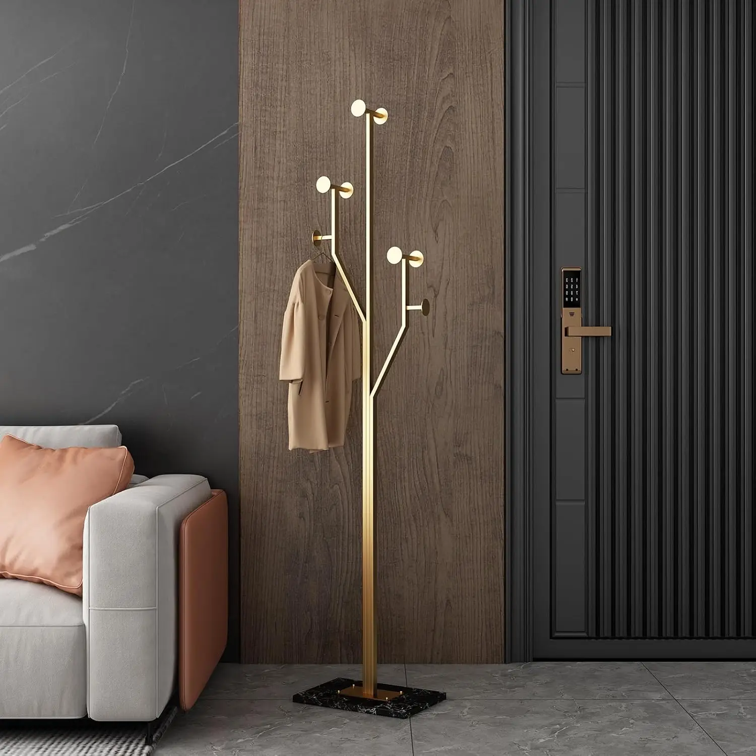 Heavy Duty Coat Rack Tree-shaped Metal Freestanding Coat Tree with Sturdy Marble Base Corner Coat Rack for Bedroom Entryway
Heavy Duty Coat Rack Tree-shaped Metal Freestanding Coat Tree with Sturdy Marble Base Corner Coat Rack for Bedroom Entryway
