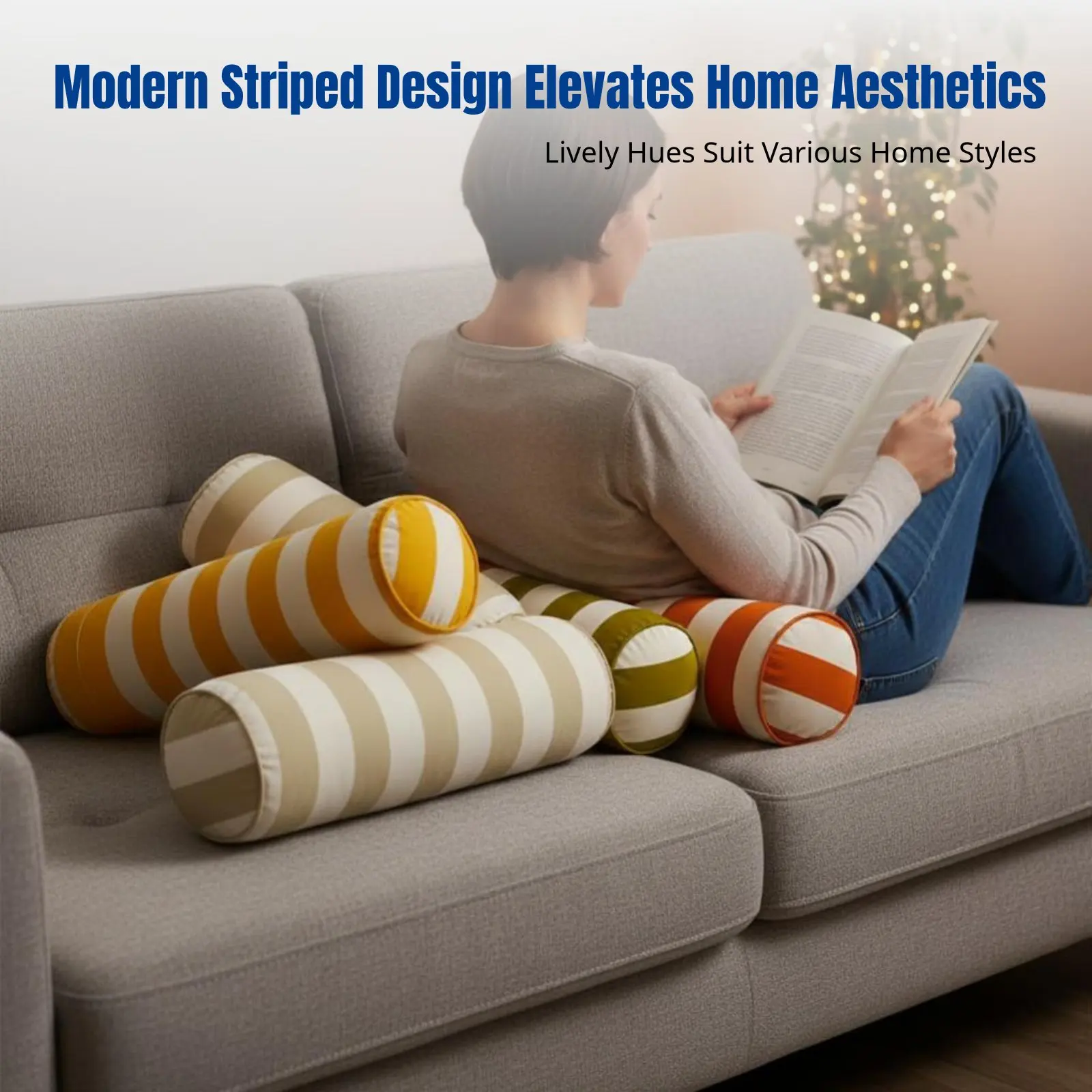 Minimalist Plush Candy Stripe Pillow, Christmas Cylinder Pillow, Decorative Pillow for Sofa, Bed, Car, Office
Minimalist Plush Candy Stripe Pillow, Christmas Cylinder Pillow, Decorative Pillow for Sofa, Bed, Car, Office