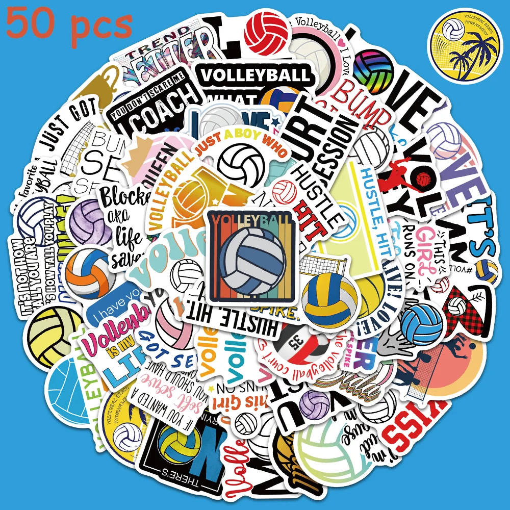 50pcs Sports Volleyball Stickers Waterproof Vinyl Water Bottles Guitar Skateboards Laptop Luggage Cars Decals Kid Toys
50pcs Sports Volleyball Stickers Waterproof Vinyl Water Bottles Guitar Skateboards Laptop Luggage Cars Decals Kid Toys