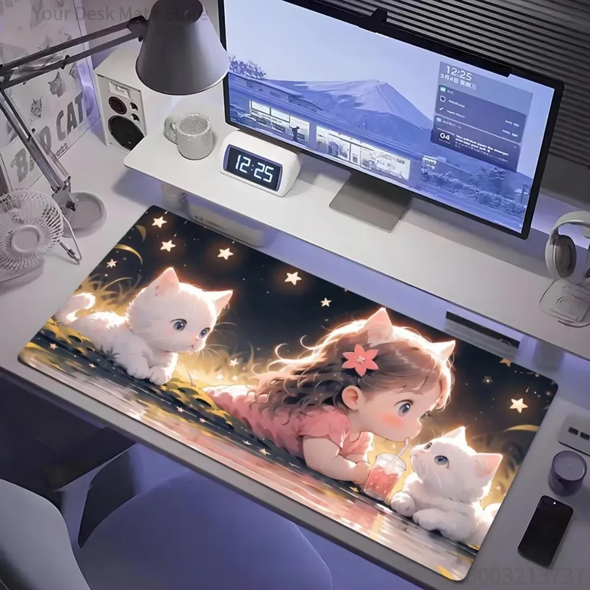 Creative Girl White Cat Desktop Mouse Pad Non-Slip Rubber Base Stitched Edges Washable Smooth Gaming Office Desk Mat Accessory
Creative Girl White Cat Desktop Mouse Pad Non-Slip Rubber Base Stitched Edges Washable Smooth Gaming Office Desk Mat Accessory