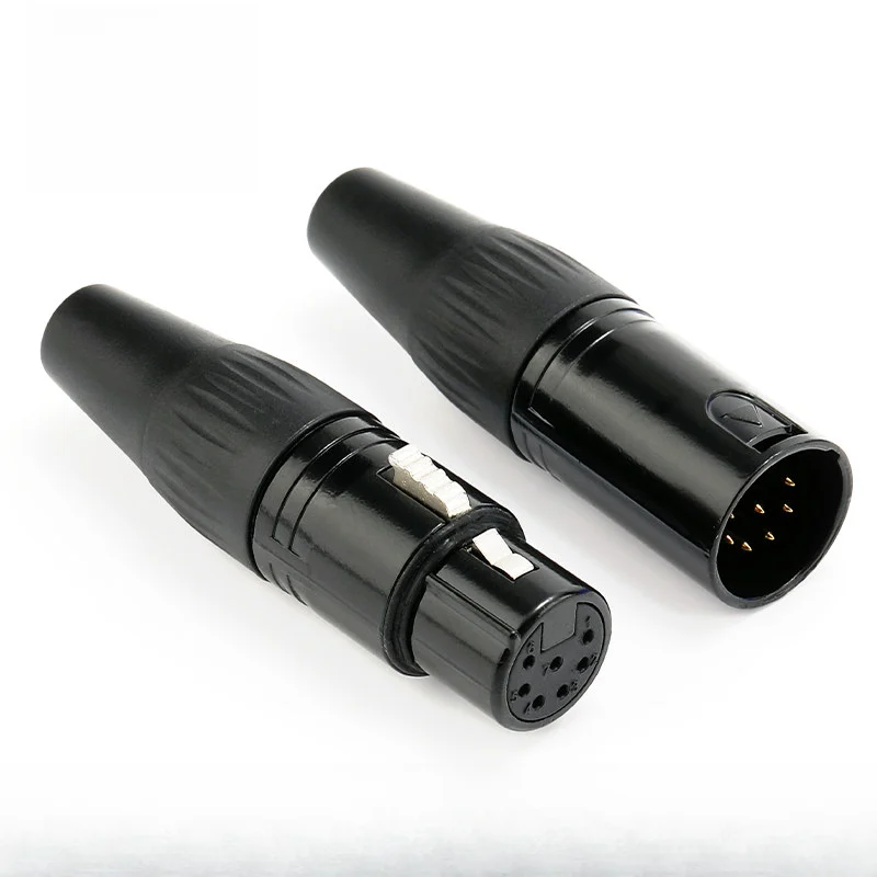 YS1367N-BG Black 7 Pin Gold Plated XLR Soldering Plug Microphone Connector Balanced XLR Male Female Weld Audio Plug
YS1367N-BG Black 7 Pin Gold Plated XLR Soldering Plug Microphone Connector Balanced XLR Male Female Weld Audio Plug