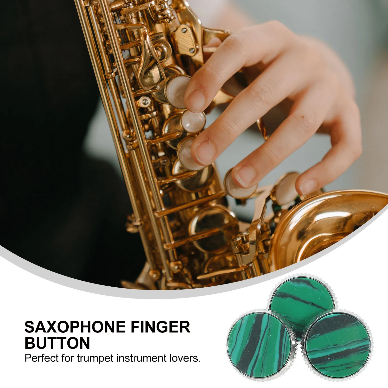 3Pcs Saxophone Finger Buttons Replacement Repair Parts DIY Accessory Green Musical Instrument Saxophone Finger Button