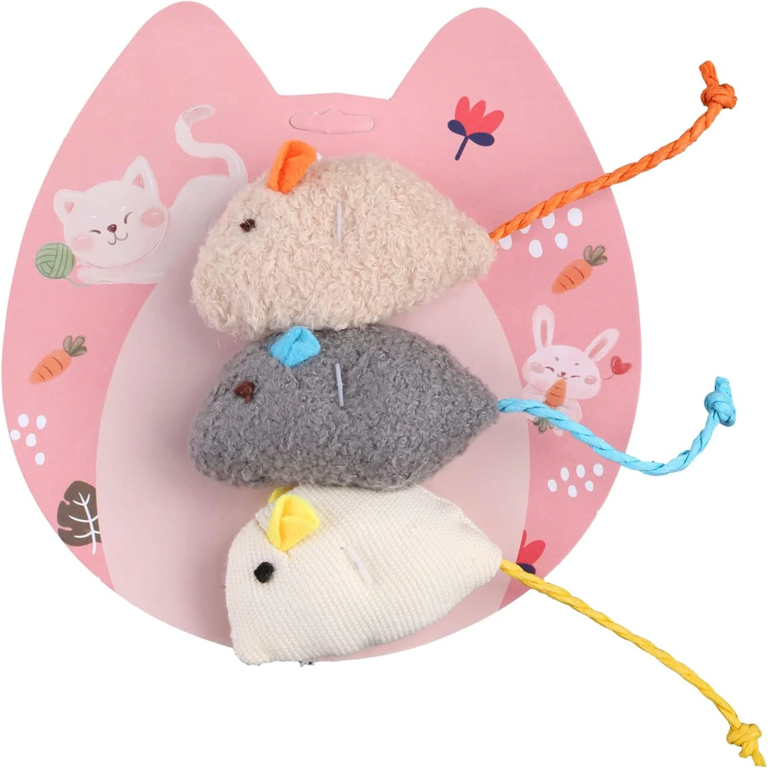 3X Brightly colored Plush Interactive Mice Toys for Cats - Fun Training Toy for Indoor Kittens - Pet Supplies for Indoor Cats -
3X Brightly colored Plush Interactive Mice Toys for Cats - Fun Training Toy for Indoor Kittens - Pet Supplies for Indoor Cats -