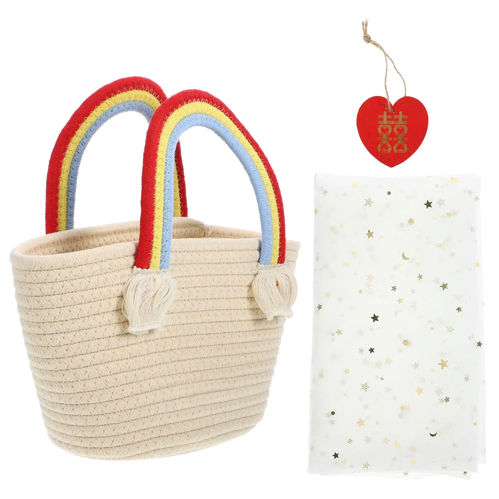 Rainbow Cloud Cotton Thread Woven Bag Lightweight Sturdy Storage Gift Basket Empty Valentines Beach Snack
Rainbow Cloud Cotton Thread Woven Bag Lightweight Sturdy Storage Gift Basket Empty Valentines Beach Snack