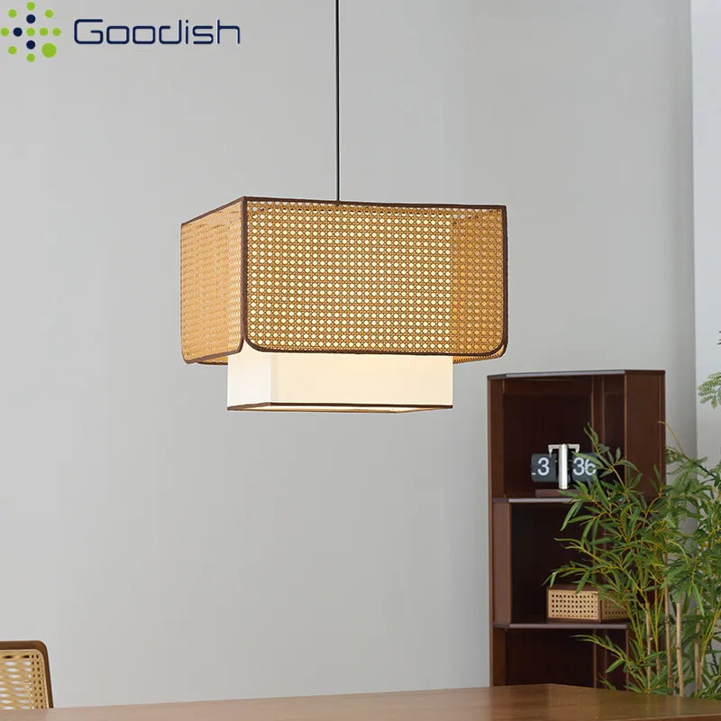 Japanese Wicker Ratten Square Stack Shaped LED Pendant Light Hand-Knitted Lamp for Living Dining Room Home Decoration Chandelier
Japanese Wicker Ratten Square Stack Shaped LED Pendant Light Hand-Knitted Lamp for Living Dining Room Home Decoration Chandelier