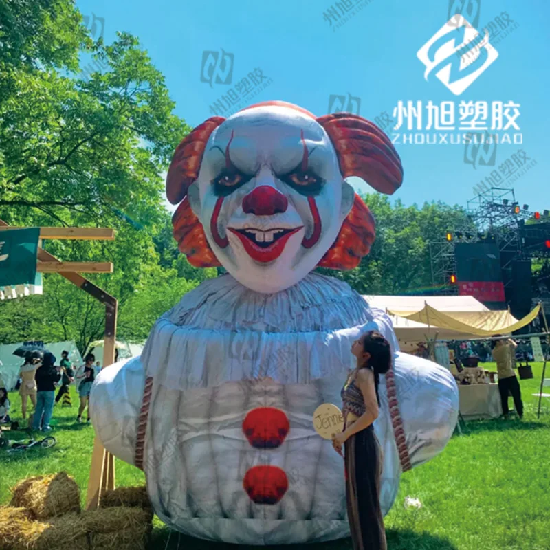Giant inflatable evil clown bust clown with white LED lights decorated stage decoration props for Halloween Carnival
Giant inflatable evil clown bust clown with white LED lights decorated stage decoration props for Halloween Carnival