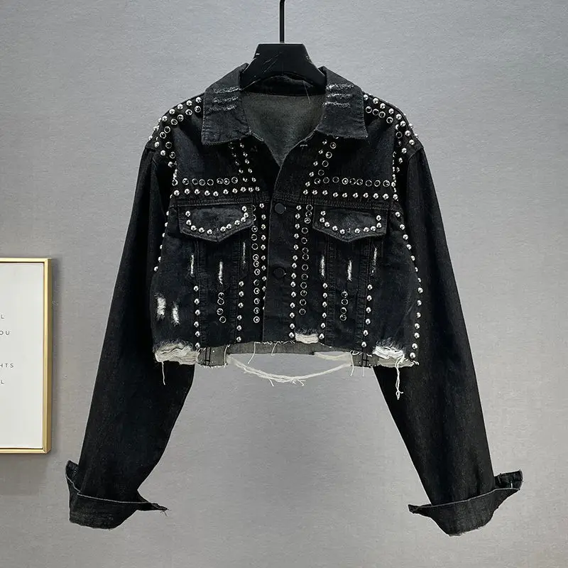 Denim Coat Women Coats Turn Down Collar Jackets Short Open Stitch Slim Rivet Y2k Streetwear Single Breasted Jackets 2025
Denim Coat Women Coats Turn Down Collar Jackets Short Open Stitch Slim Rivet Y2k Streetwear Single Breasted Jackets 2025
