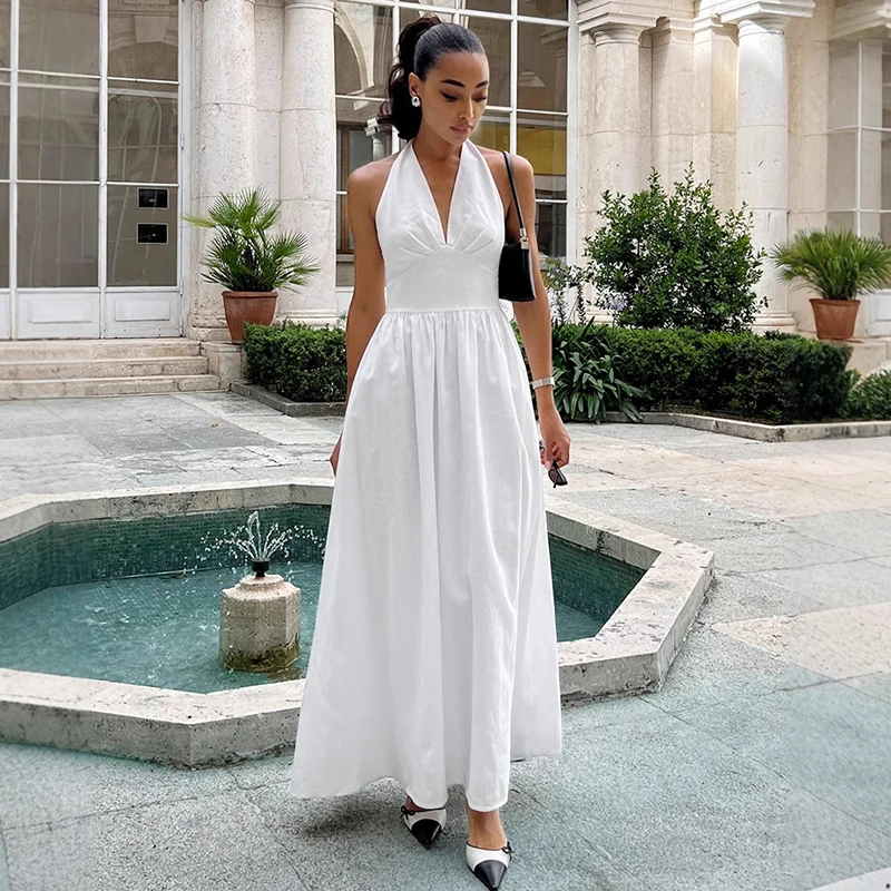 Tornova V neck Bandage Long Dress With Lined Women Fashion Pure Cotton Halter A-line Maxi Dress 2025 Summer New High Waist Dress
Tornova V neck Bandage Long Dress With Lined Women Fashion Pure Cotton Halter A-line Maxi Dress 2025 Summer New High Waist Dress