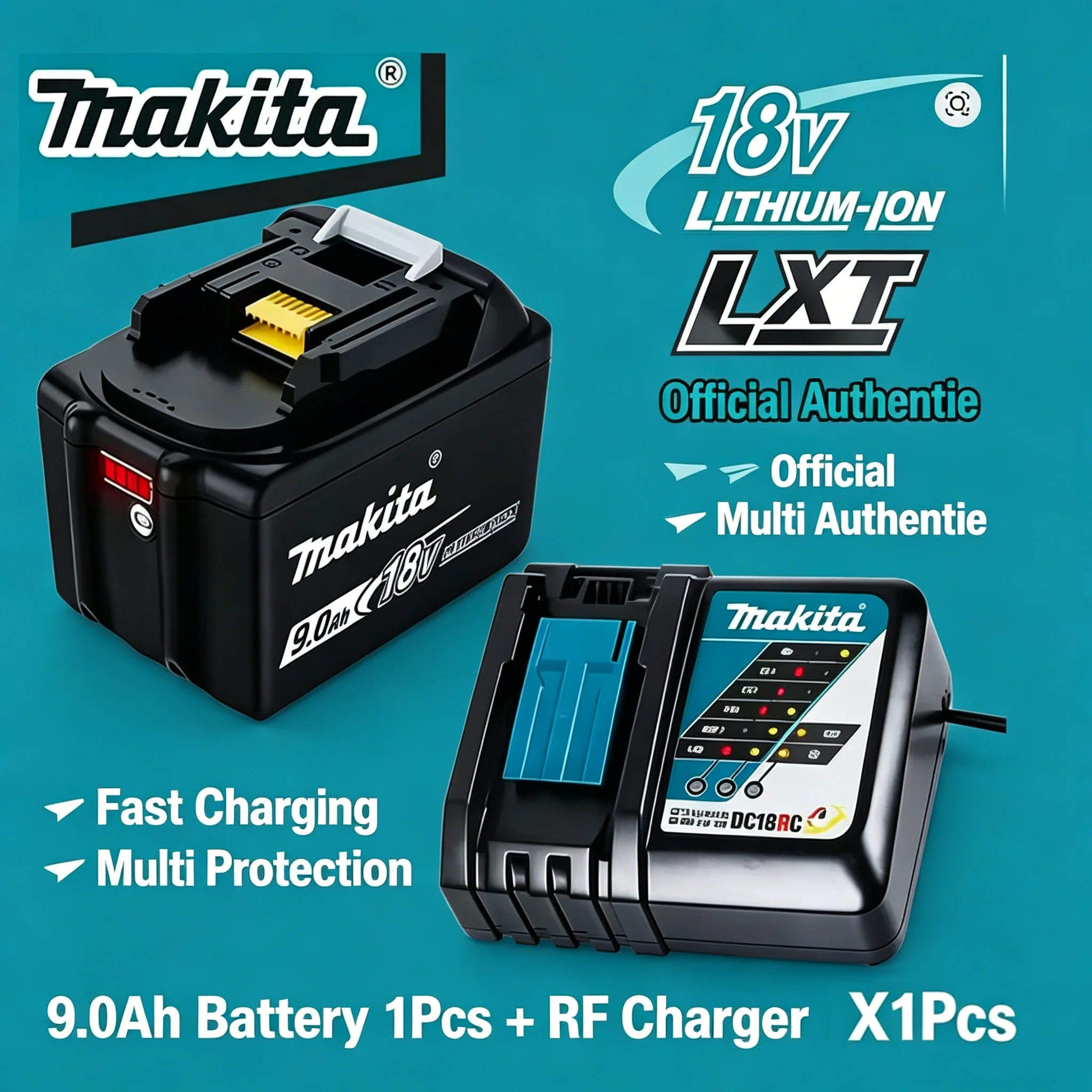 Makita 18V 9.0Ah LXT Li-ion Battery BL1860B High Capacity Safe Protection Rechargeable For Cordless Drill Wrench Power Tools
Makita 18V 9.0Ah LXT Li-ion Battery BL1860B High Capacity Safe Protection Rechargeable For Cordless Drill Wrench Power Tools