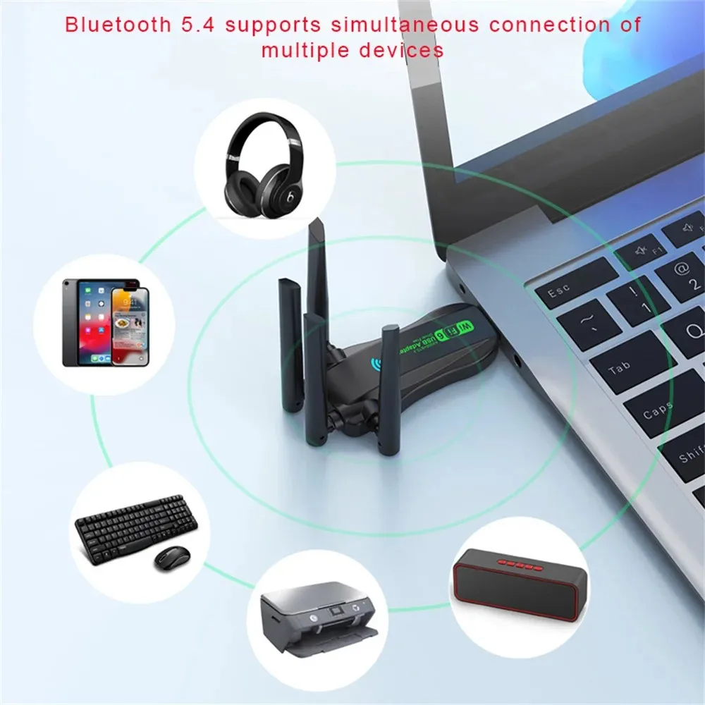 KEBIDU 900Mbps WiFi Network Card 2.4G/5Ghz Bluetooth 5.4 Wi-Fi Dongle AX900 USB3.0 4-Antennas Wireless Receiver For PC Laptop
KEBIDU 900Mbps WiFi Network Card 2.4G/5Ghz Bluetooth 5.4 Wi-Fi Dongle AX900 USB3.0 4-Antennas Wireless Receiver For PC Laptop