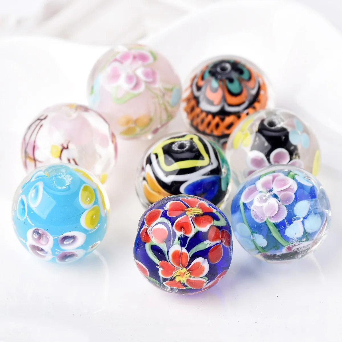 1pcs Big Round 20mm Handmade Flower Lampwork Glass Loose Beads for Jewelry Making DIY Crafts Findings Accessories
1pcs Big Round 20mm Handmade Flower Lampwork Glass Loose Beads for Jewelry Making DIY Crafts Findings Accessories
