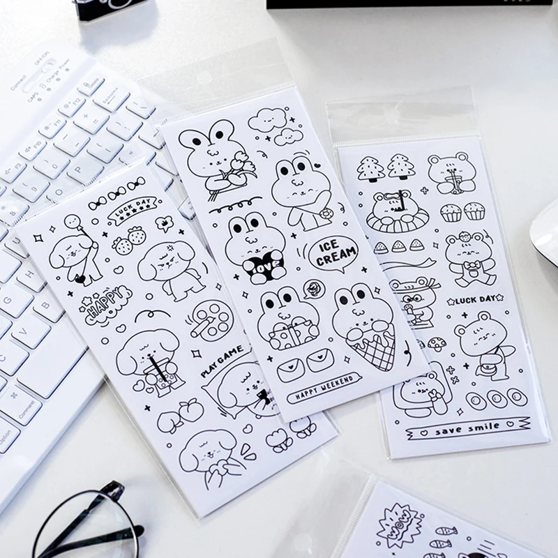IMOON 2 Sheets Black White Animal Cartoon Stickers for DIY Decorative Material Scene Collage Journal Planners Supply
IMOON 2 Sheets Black White Animal Cartoon Stickers for DIY Decorative Material Scene Collage Journal Planners Supply