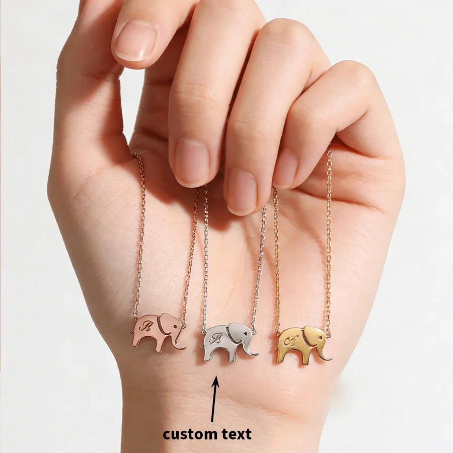 Personalized Elephant Necklace – Customizable Name/Initials – Elegant, Minimalist Elephant Pendant – Durable 304L Stainless Stee
Personalized Elephant Necklace – Customizable Name/Initials – Elegant, Minimalist Elephant Pendant – Durable 304L Stainless Stee