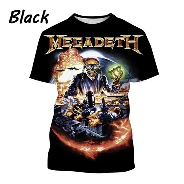 Fashion Megadeth T-shirt 3D Print Men Short Sleeve Vintage T Shirts Hip Hop Streetwear O-neck T-shirt Unisex Clothing
Fashion Megadeth T-shirt 3D Print Men Short Sleeve Vintage T Shirts Hip Hop Streetwear O-neck T-shirt Unisex Clothing